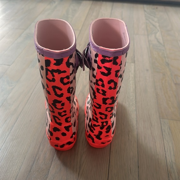 Hunter Boots Cheetah Pink/Purple Size 11 - Picture 3 of 6